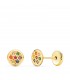 Pendientes niñas Piedras Colores Oro 18K - pendientes recién nacida  - pendientes de oreja