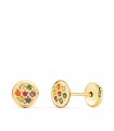Clous d'oreilles Pierres Couleurs Or 18K