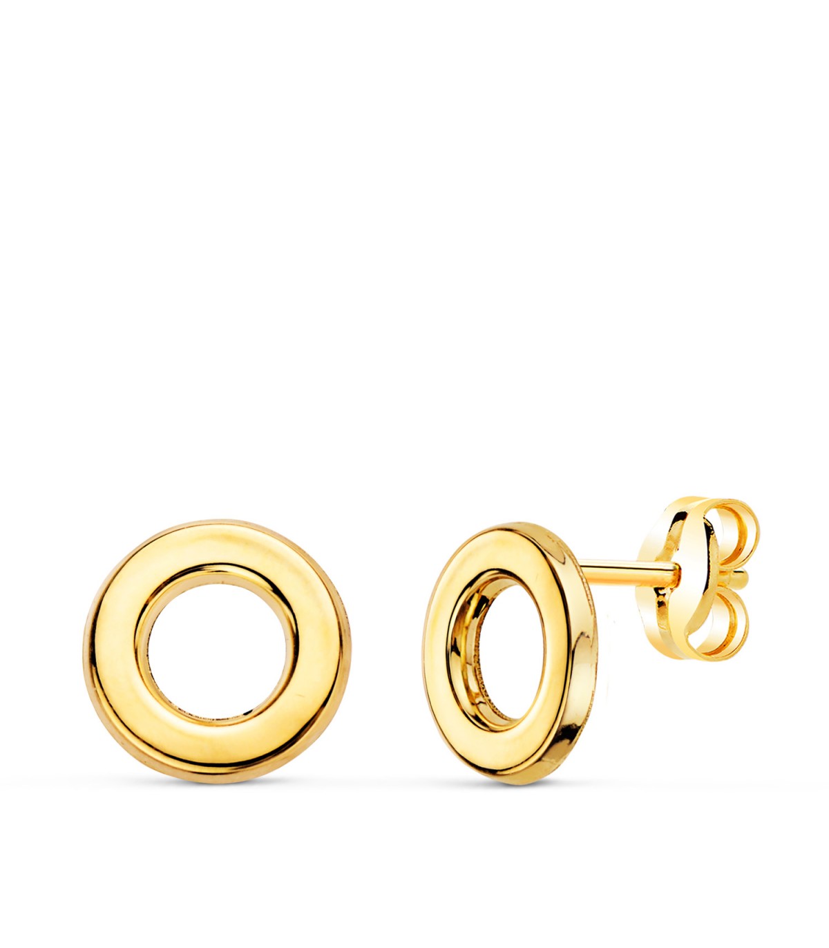Pendientes Mujer Circle Oro 18K 9mm - pendientes de oreja, oro amarillo 18 kilates, joyas de mujer