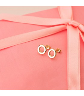 Pendientes Mujer Circle Oro 18K 9mm - pendientes de oreja, oro amarillo 18 kilates, joyas de mujer