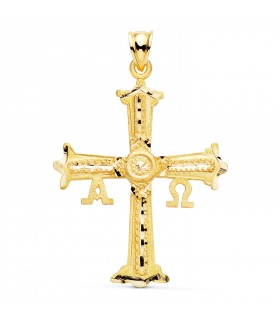 Ciondolo Croce della Vittoria (Covadonga), in oro giallo 750 ‰ 40 mm