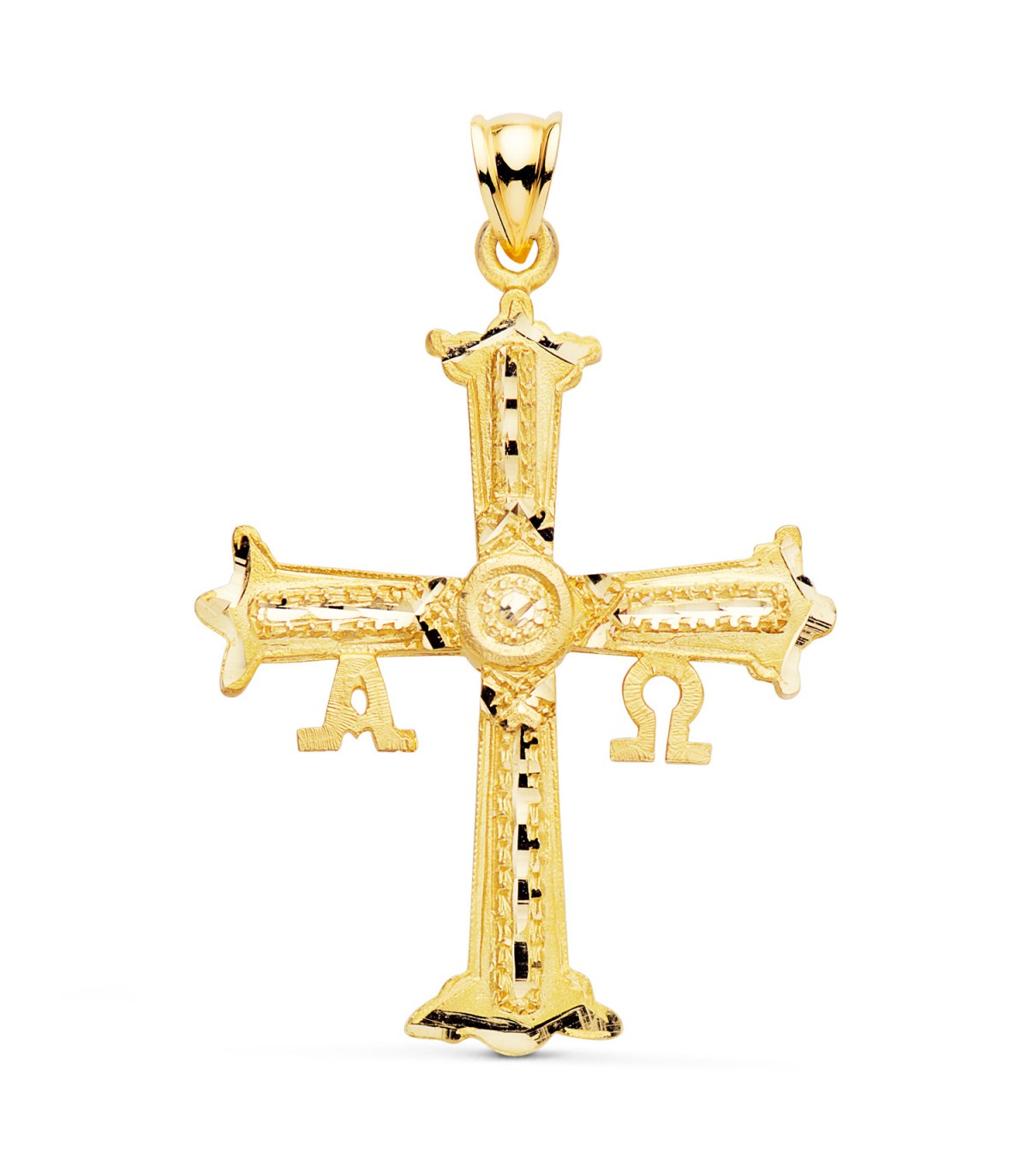 Ciondolo Croce della Vittoria (Covadonga), in oro giallo 750 ‰ 40 mm