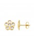 Boucles d'oreilles Femme Silvia Or Bicolore 18K Fleur