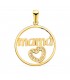 Anhänger MAMA Gelbgold 750, Muttertag Geschenk, Herzmotiv 20 mm