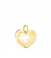Ciondolo cuore e Quadrifoglio oro 18kt