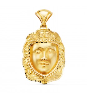 Rostro Virgen del Rocío Pastora Oro 18K 35mm - vestimenta pastora - blanca paloma