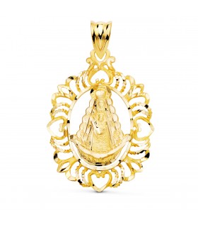 Medalla Virgen del Rocío Orla Oro 18 K 30 mm - blanca paloma - reina de las marismas - medalla religiosa oro