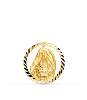 Insignia solapa Virgen del Rocío Oro 18 K - Pin de solapa para ojal de chaqueta - Emblema Virgen del Rocío