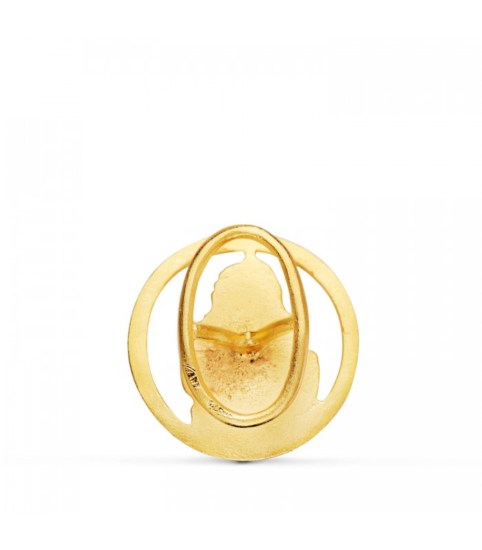Insignia solapa Virgen del Rocío Oro 18 K - Pin de solapa para ojal de chaqueta - Emblema Virgen del Rocío