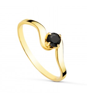 Solitaire Idylle Duo Saphir Or Jaune 18K