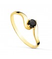 Solitaire Idylle Duo Saphir Or Jaune 18K