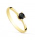 Solitario Idilio Classic Zafiro Oro Amarillo 18K - piedra zafiro negro natural - anillos de compromiso