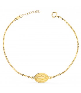 Pulsera Medalla Milagrosa Oro 18K 19cm - pulseras mujer - pulseras comunión - pulseras de oro