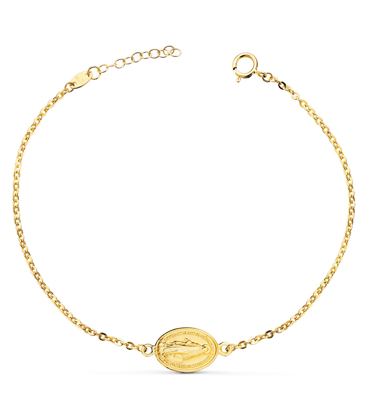 Pulsera Medalla Milagrosa Oro 18K 19cm - pulseras mujer - pulseras comunión - pulseras de oro