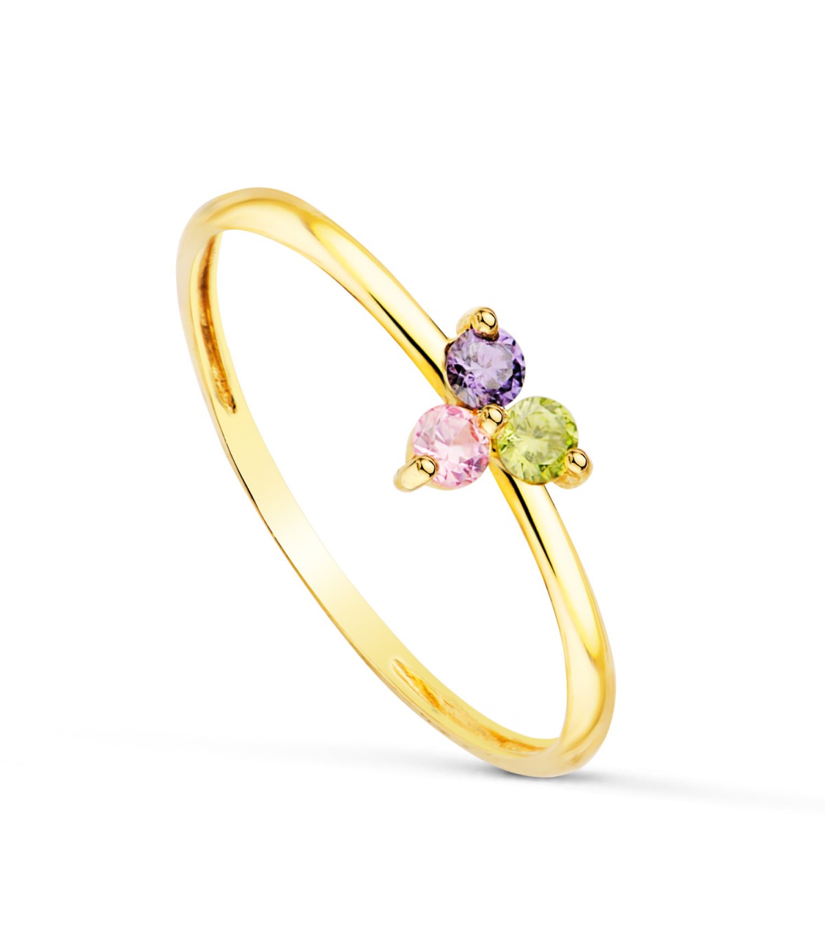 Anillo con piedras de colores - Anillo Meraki Oro 18K Tutti Frutti - anillos y sortijas para mujer