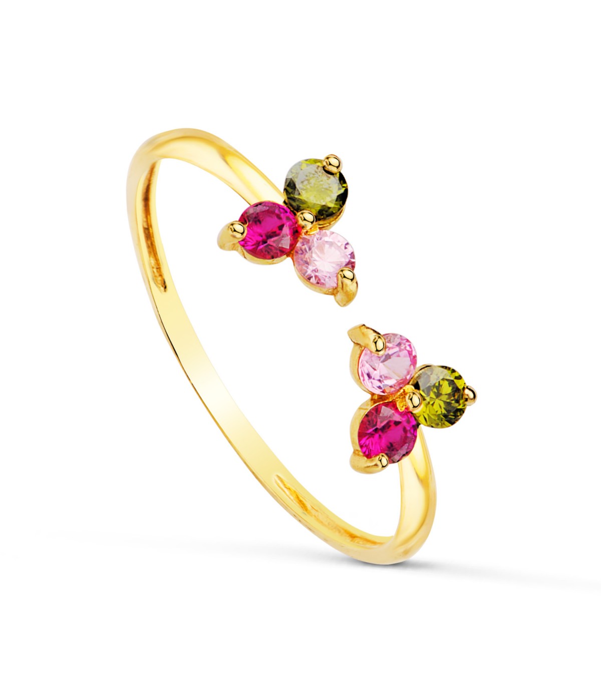 Anillo con piedras de colores - Anillo Abierto Meraki Oro 18 K Tutti Frutti - anillos y sortijas para mujer