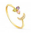 Anillo abierto Meraki Oro 18 K Luna Tutti Frutti