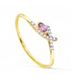 Bague Meraki Or 18K Cross Améthyste