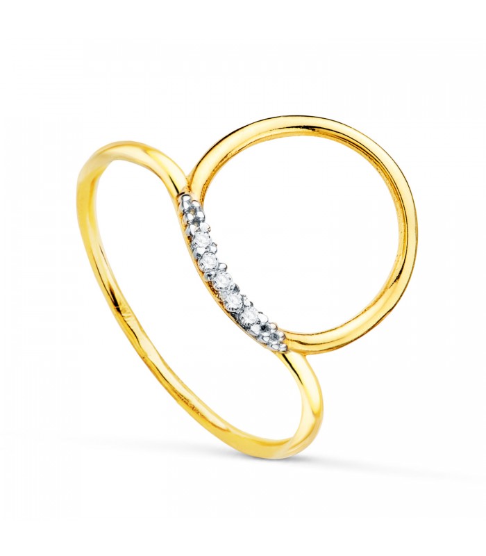 Anillo Meraki Oro Bicolor 18K Círculo - sortijas de mujer