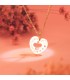 Ciondolo cuore a lastra a forma di cuore con Quadrifoglio, oro giallo 18kt