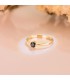 Solitario de oro amarillo con piedra negra - Anillos de compromiso