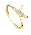 Anillo Meraki Lazo Oro 18K Topacio Azul