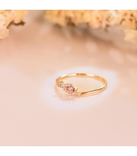 Bague Meraki Or 18K Cross Améthyste