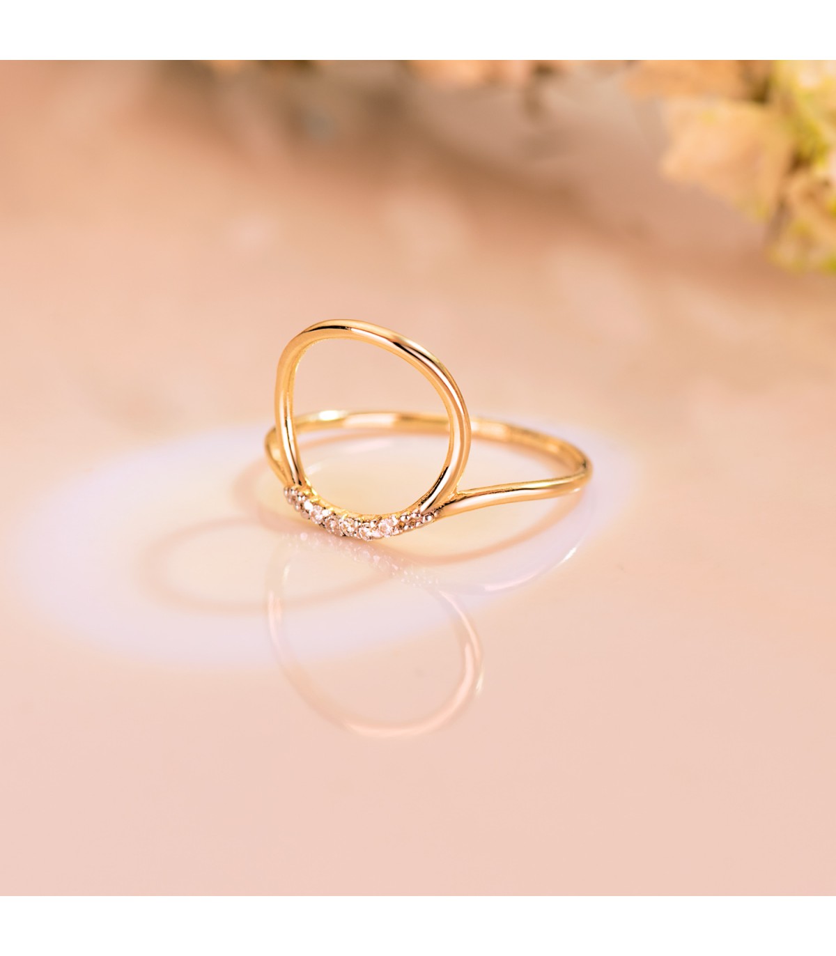Anillo Meraki Oro Bicolor 18K Círculo - sortijas de mujer