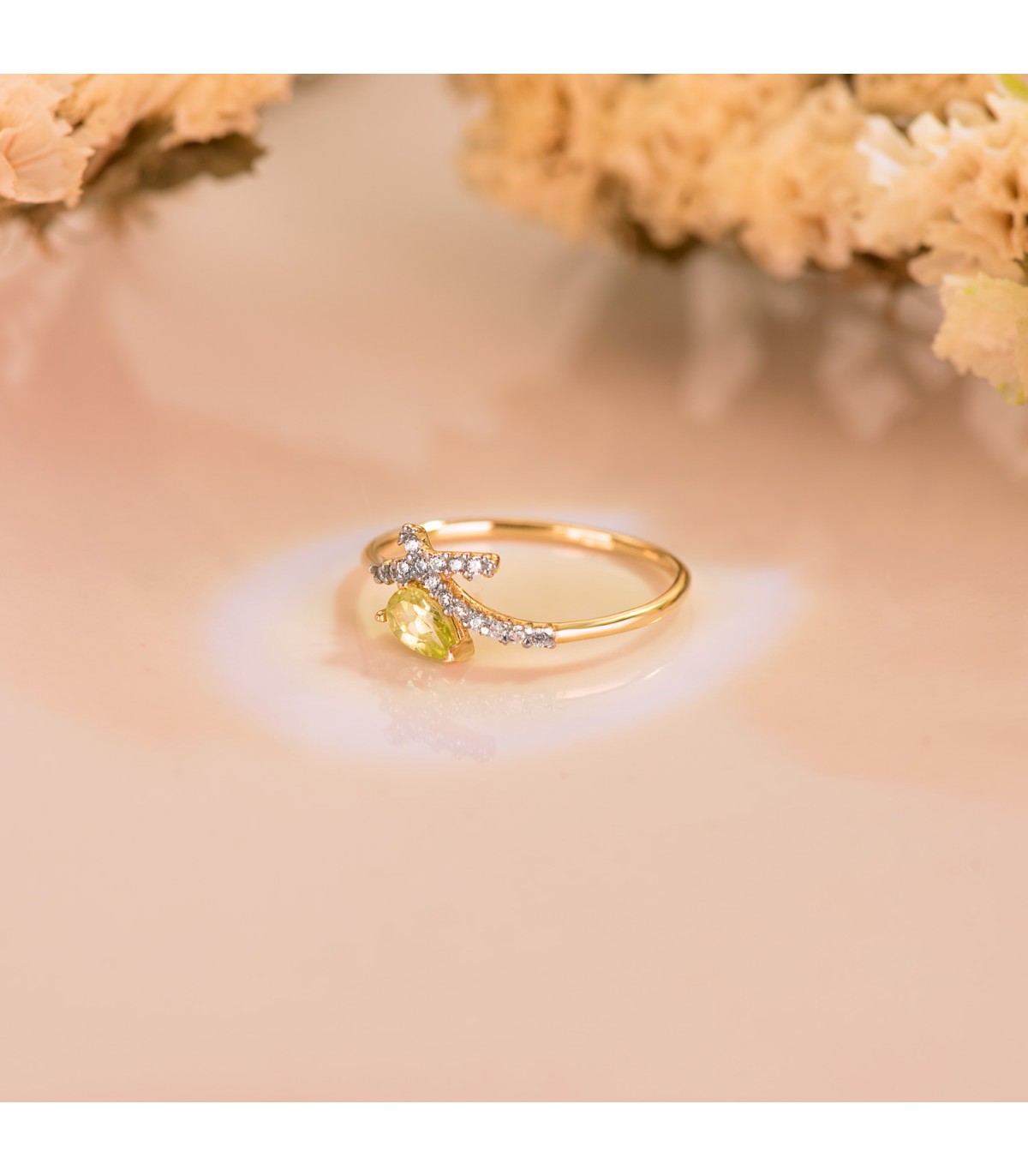 Anillo Meraki Oro 18K Lazo Peridoto - sortijas de mujer - anillos con piedras preciosas