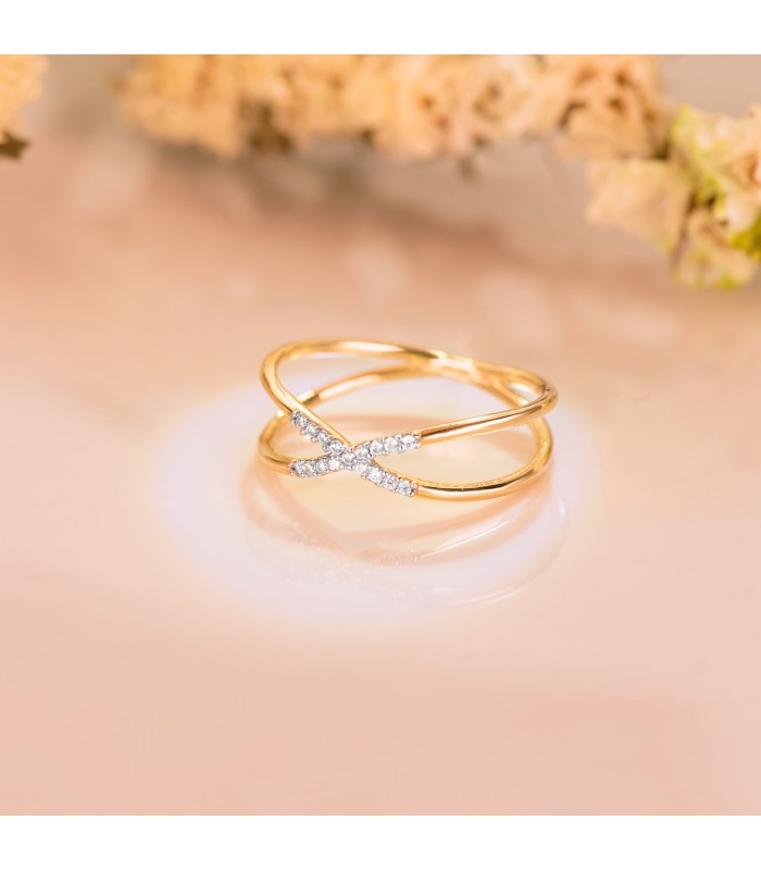 Anillo X Meraki Oro Bicolor 18K  - sortijas de mujer