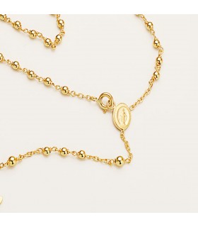 Collier Chapelet Or 18K avec croix et Médaille Miraculeuse