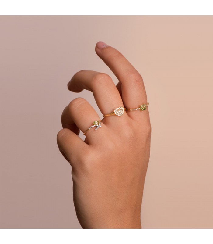 Anillo Meraki Oro 18K Lazo Peridoto - sortijas de mujer - anillos con piedras preciosas