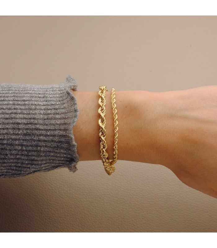 Pulsera Cadena Cordón Oro 18K 3mm 19cm | pulsera cadena |ALDA JOYEROS, joyería online