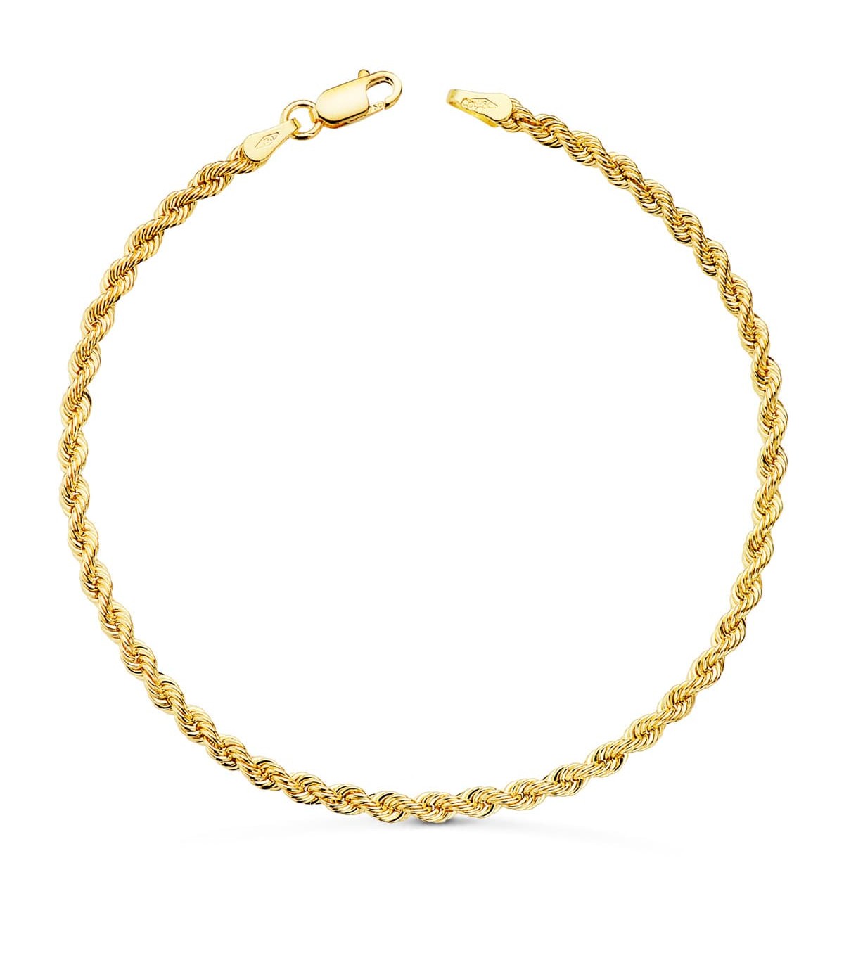 Pulsera Cadena Cordón Oro 18K 3mm 19cm | pulsera cadena |ALDA JOYEROS, joyería online