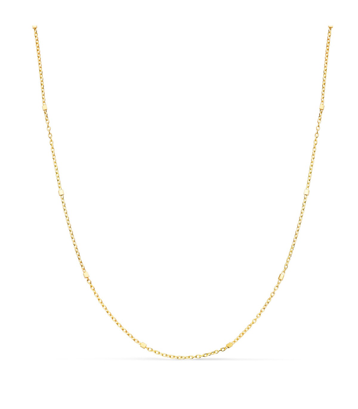Cadena Choker Forzada Cubos 1 mm 18K 38cm - Gargantillas de moda - cadena mujer, cadenilla oro