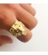 Chevalière pour homme Lion Or Jaune 18K Rubis