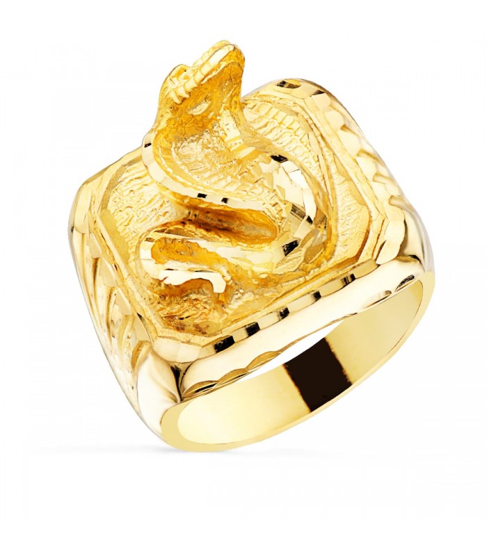Sello de hombre Serpiente Oro Amarillo 18K | anillos de hombre | comprar regalos en joyería online