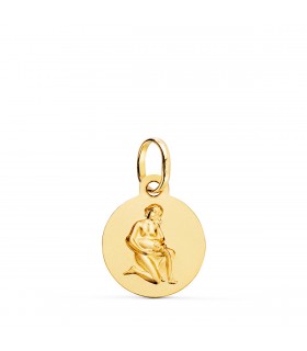 Pendentif Zodiaque Verseau Or 18K 13mm Mate