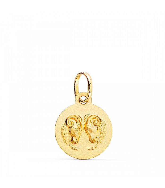 Pendentif Zodiaque Bélier Or 18K 13mm Mate