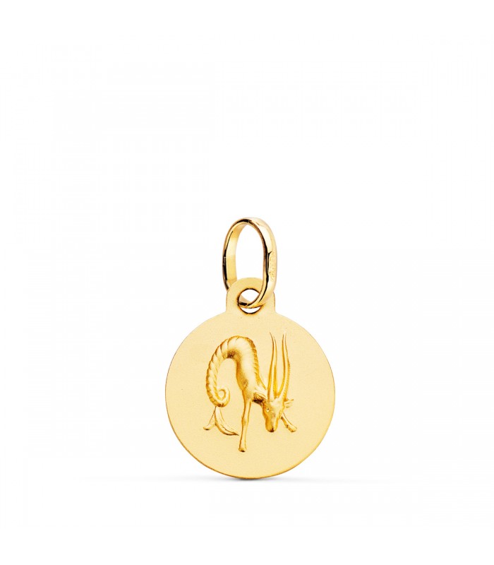 Pendentif Zodiaque Capricorne Or 18K 13mm Mate