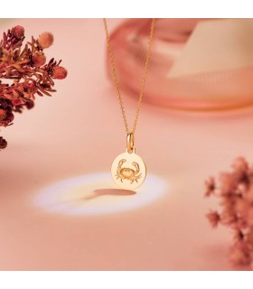 Colgante Horóscopo Cáncer Oro 18K 13mm - Signo del zodiaco - Medalla de oro