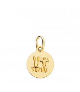 Colgante Horóscopo Géminis Oro 18K 13mm - Signo del zodiaco - Medalla de oro