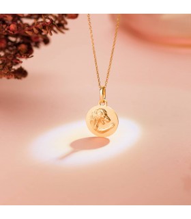Colgante Horóscopo Leo Oro 18K 13mm - Signo del zodiaco - Medalla de oro