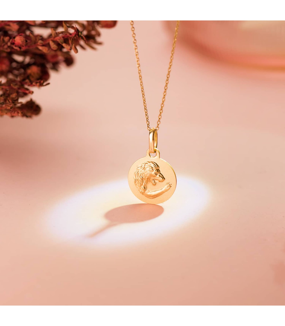 Colgante Horóscopo Leo Oro 18K 13mm - Signo del zodiaco - Medalla de oro