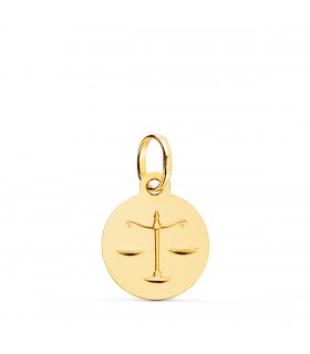Pendentif Zodiaque Balance Or 18K 13mm Mate