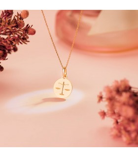 Pendentif Zodiaque Balance Or 18K 13mm Mate