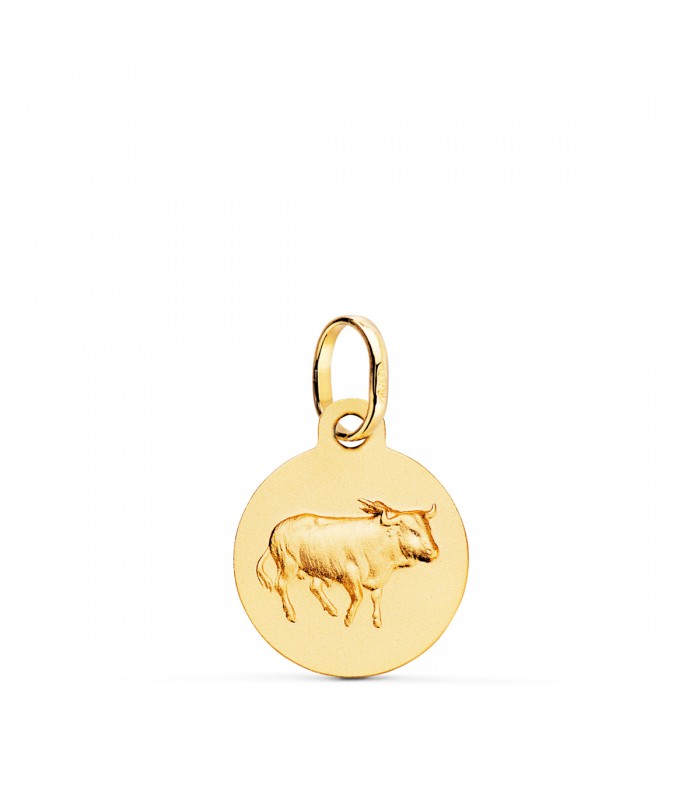 Colgante Horóscopo Tauro Oro 18K 13mm - Signo del zodiaco - Medalla de oro
