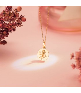 Colgante Horóscopo Virgo Oro 18K 13mm - Signo del zodiaco - Medalla de oro