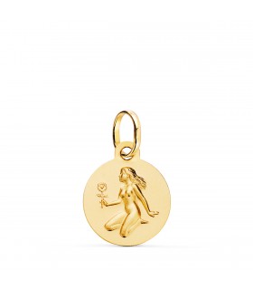 Colgante Horóscopo Virgo Oro 18K 13mm - Signo del zodiaco - Medalla de oro