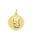 Médaille Or 18K Vierge 18mm Brillante